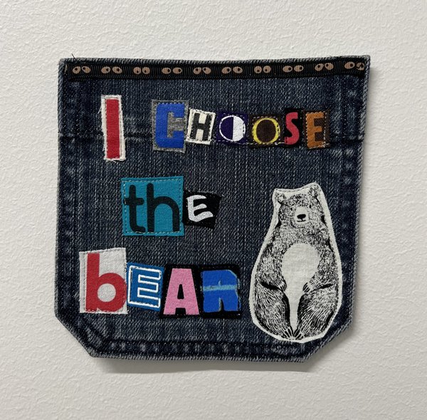 I choose the bear art collage patch