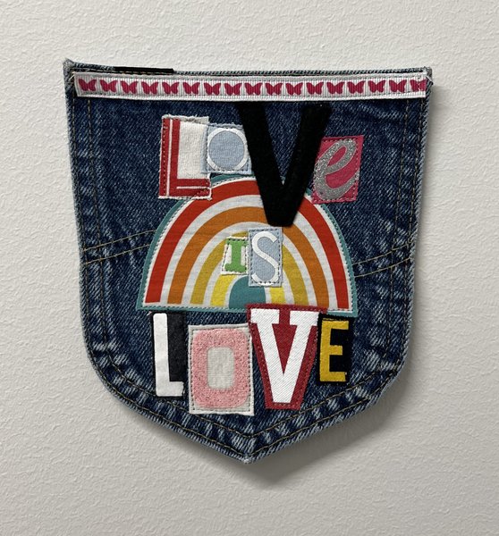Love is love art collage patch