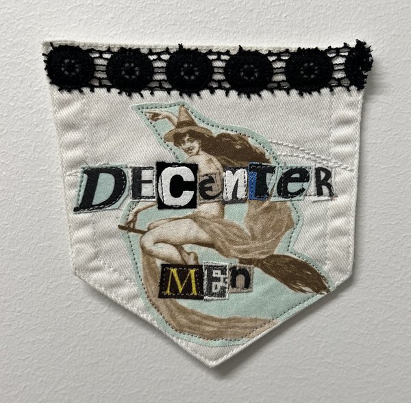 Decenter men art collage patch 