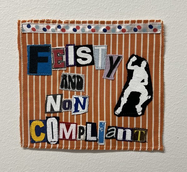 Feisty art collage patch