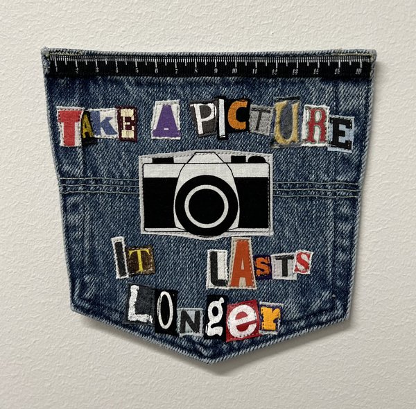 Take a picture art collage patch 