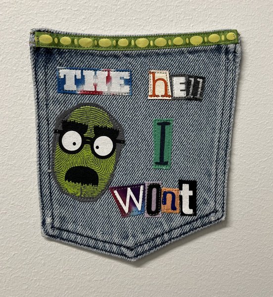 Hell I won’t art collage patch