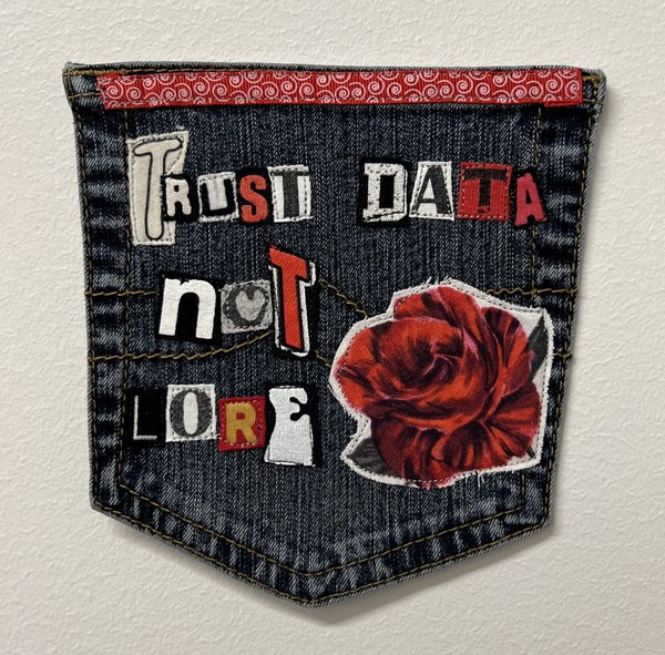 Trust data art collage patch