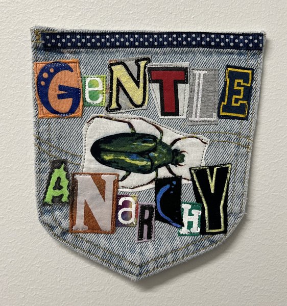 Gentle anarchy art collage patch