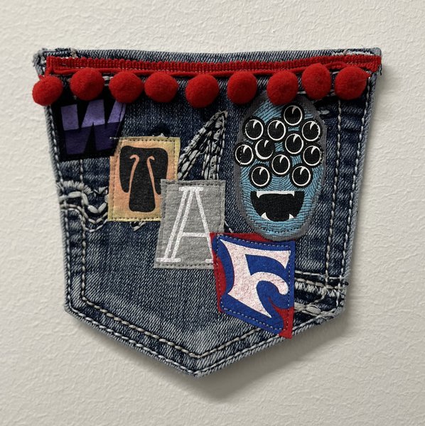 WTAF art collage patch