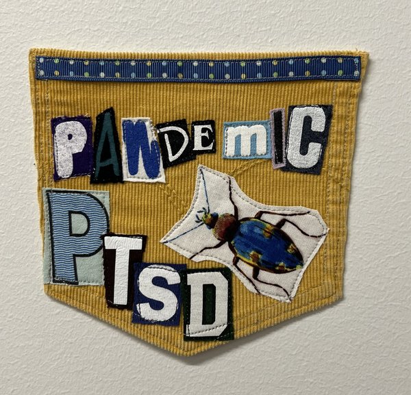 Pandemic PTSD art collage patch