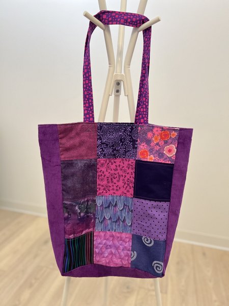 Bright bold purple scrap market bag