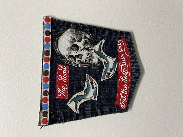 Devil and the sea collage patch
