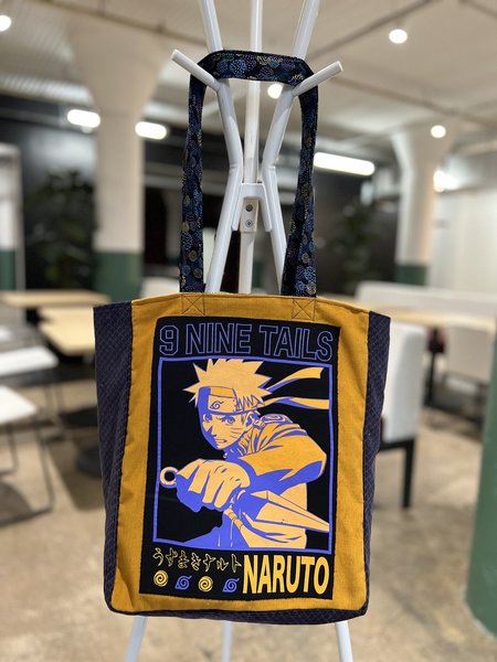 Naruto tshirt market bag purple gold