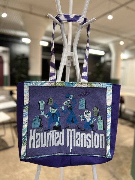 Haunted mansion tshirt market bag