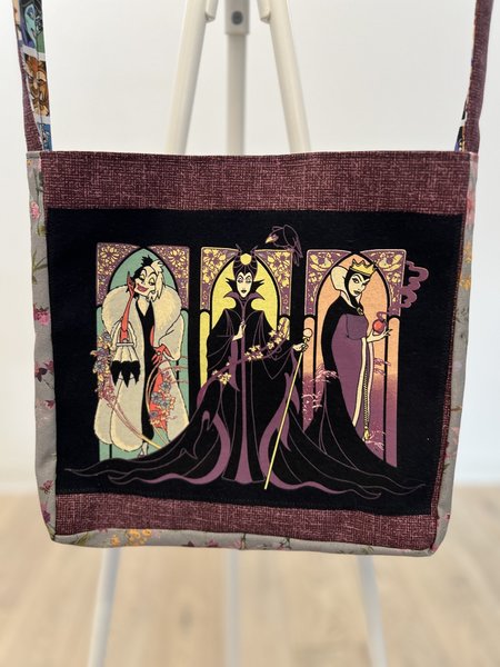 Disney villains tshirt crossbody bag purple gray