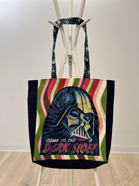 Darth Vader tshirt market bag pink green