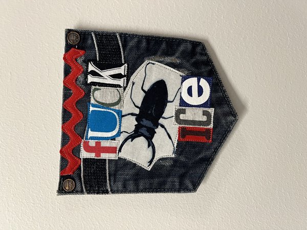 F*ck ICE art collage patch beetle