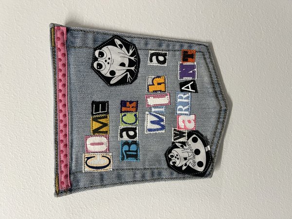 Warrant art collage patch pink