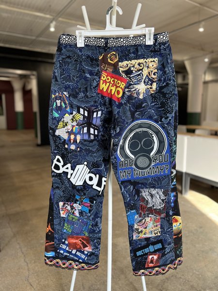 Doctor WHO patchwork collage upcycled jeans